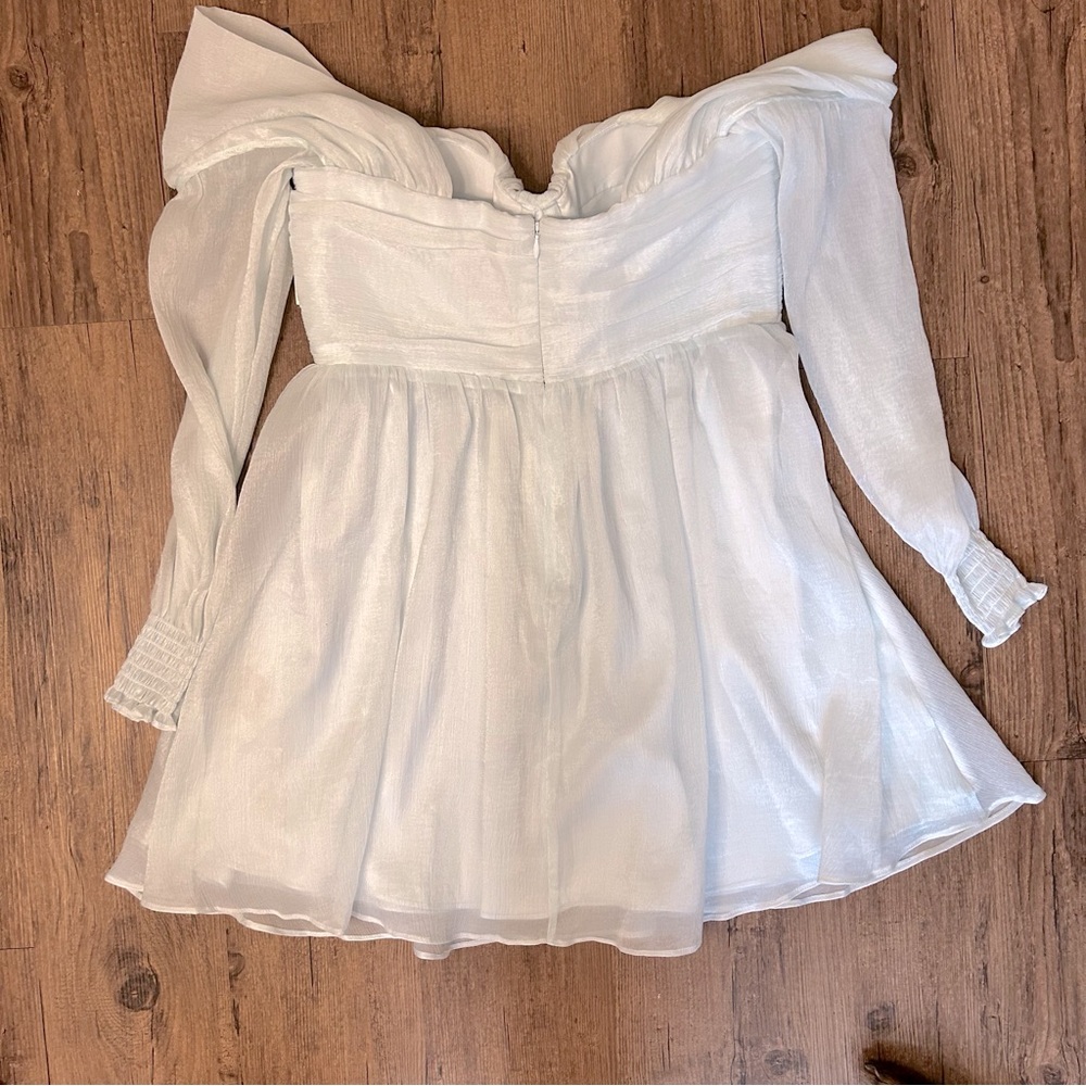 House Of Harlow 1960 NWT Off Shoulder Sheer Sleeve Burna Mini Dress - Picture 10 of 13